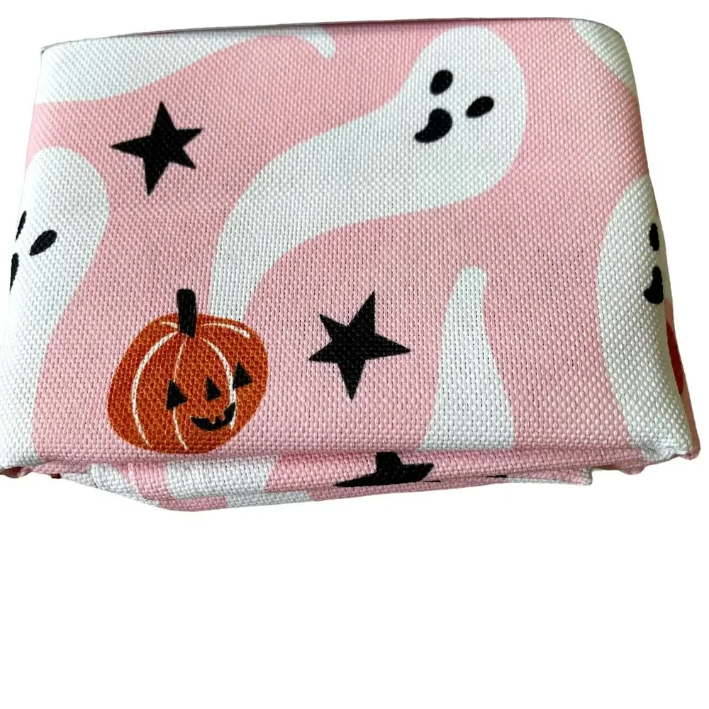 Cynthia Rowley Halloween PINK GHOST Dinner Napkins 18x18 Set of 6 Spooky NEW
